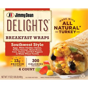 Jimmy Dean Delights Breakfast Wrap, Southwest Style, Frozen, 4 Count