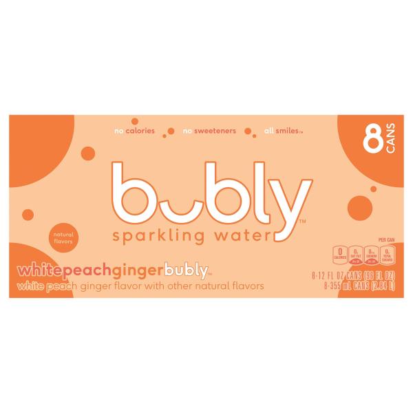 bubly Sparkling Water, White Peach Ginger Publix Super Markets