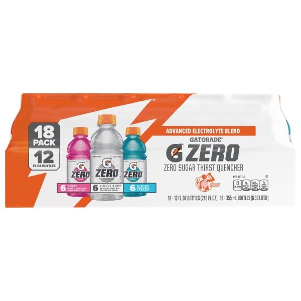 Gatorade Zero Thirst Quencher, Zero Sugar, Berry/Glacier Cherry