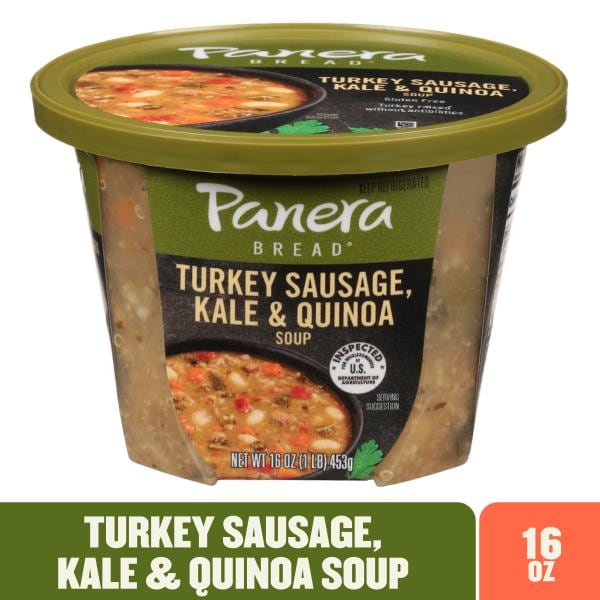 Panera Bread Turkey Sausage, Kale & Quinoa Soup, 16 OZ Soup Cup