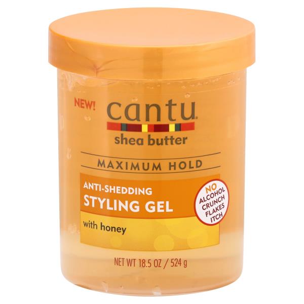 Cantu Styling Gel, with Honey, AntiShedding, Maximum Hold, Shea Butter