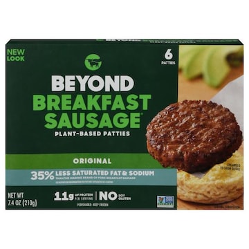 Beyond Meat Beyond Breakfast Sausage Plant-based sausage patties worth waking up for. These easy-to-prepare patties are the perfect way to start your day.