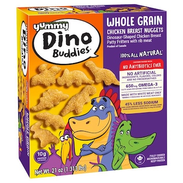 Yummy Dino Buddies Breaded Dinosaur-Shaped Chicken Breast Nuggets