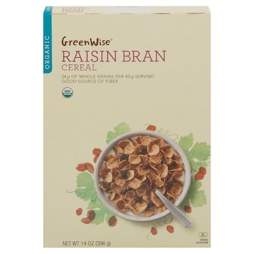 GreenWise Cereal, Organic, Raisin Bran