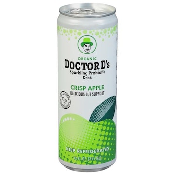 Doctor D's Sparkling Probiotic Drink, Crisp Apple