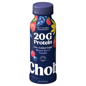 Chobani Protein Drink, Zero Added Sugar, Greek Yogurt, Mixed Berry Vanilla