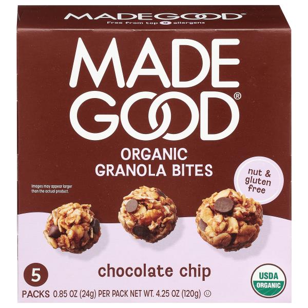 GOOD GRIEF/グッド グリーフ　GOOD BITE MINI CASE Made Good Organic Chocolate Chip Granola Bites | Publix Super Markets