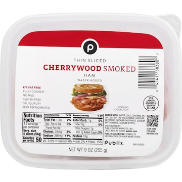 Publix Sliced Cherry Ham, Water-Added9 Oz
