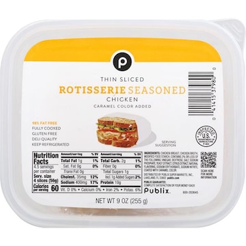 Publix Sliced Rotisserie Chicken, 9 Oz