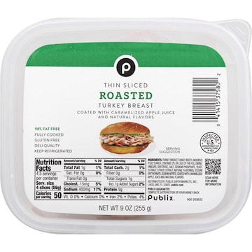 Publix Sliced Oven Roasted Turkey, 9 Oz