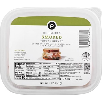 Publix Sliced Smoked Turkey, 9 Oz