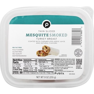Publix Sliced Mesquite Turkey, 9 Oz