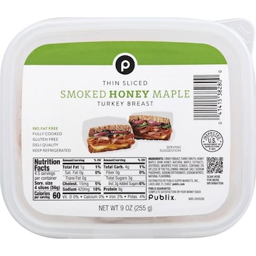 Publix Sliced Honey Maple Turkey, 9 Oz