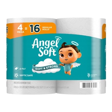Angel Soft Toilet Paper, Unscented, Mega Rolls