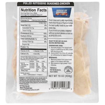 House Of Raeford Chicken, Pulled Rotisserie Seasoned