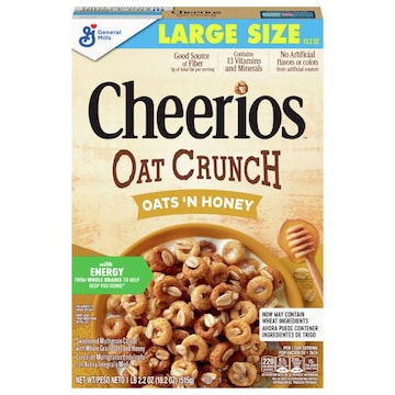 Cheerios Oat Crunch Cereal, Oats 'N Honey, Large Size