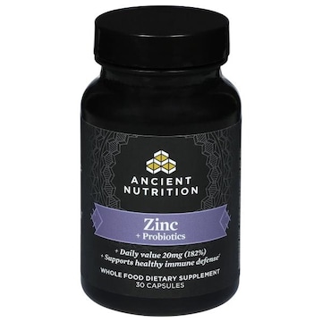 Ancient Nutrition Capsules 20mg Zinc + Probiotics