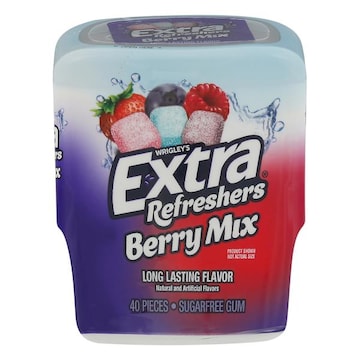 Extra Refreshers Gum, Sugarfree, Berry Mix