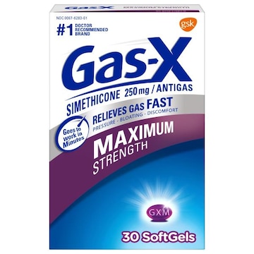 Gas-x Maximum Strength Gas Relief Softgels with Simethicone 250 mg - 30 Count