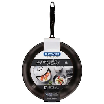 Tramontina 18/10 Stainless Steel Tri-Ply Clad 12 Inch Fry Pan
