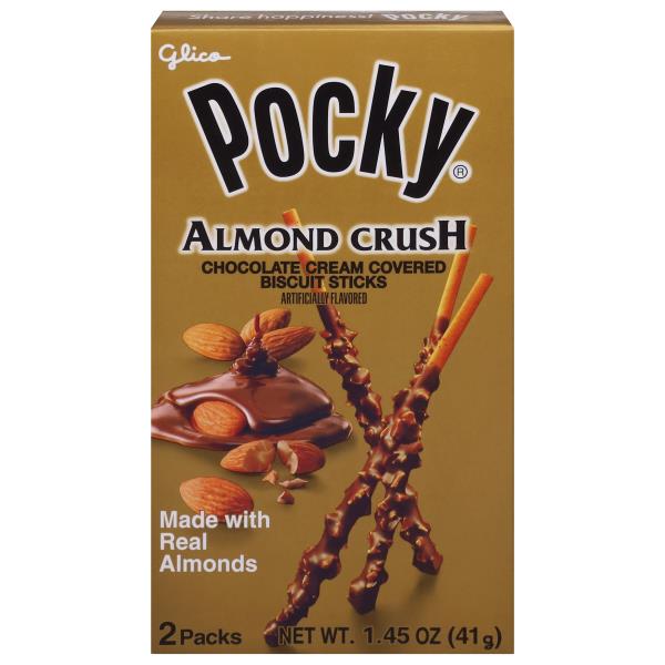 Pocky Biscuit Sticks, Almond Crush, Chocolate Cream Covered