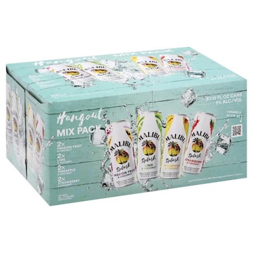 Malibu Malt Beverage, Sparkling, Hangout Mix Pack