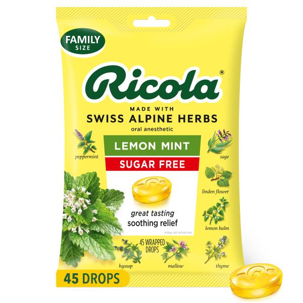 Ricola Lemon Mint, Sugar Free, Throat Drops | Publix Super Markets