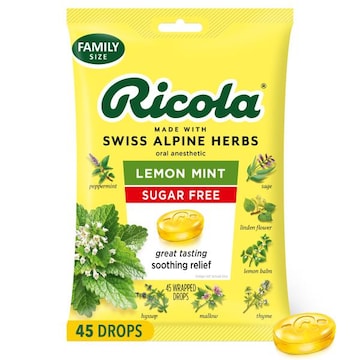 Ricola Lemon Mint, Sugar Free, Throat Drops