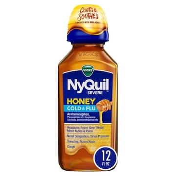 Vicks NyQuil SEVERE Honey Cold & Flu, Liquid Medicine, 12 Oz