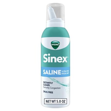 Vicks Saline Sinex Saline Ultra Fine Nasal Mist, Drug Free, 5 Oz