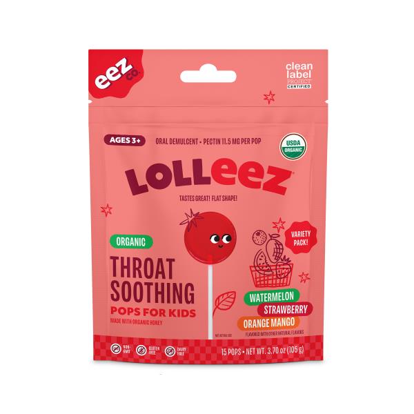 Lolleez Lolleez Organic Throat Soothing Pops for Kids, Variety