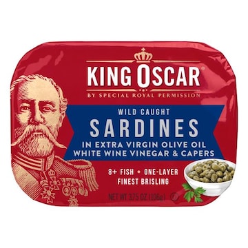 King Oscar Wild Caught Sardines in Extra Virgin Olive Oil with White Wine Vinegar & Capers