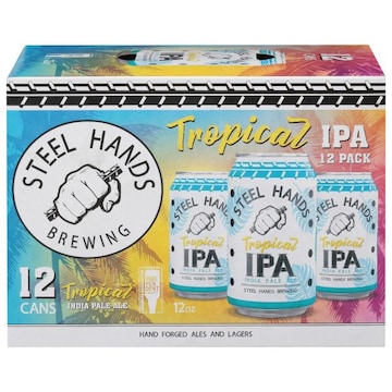 Steel Hands Brewing Beer, IPA, Tropical, 12 Pack