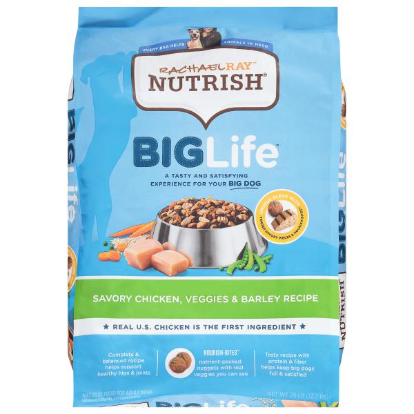 Rachael Ray Nutrish Big Life Dog Food, Savory Chicken, Veggies & Barley ...