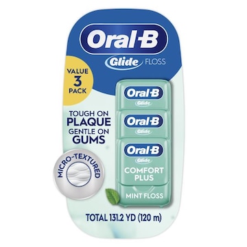 Oral-B Glide Floss, Mint, Comfort Plus, Value 3 Pack