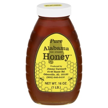 Pure Alabama Honey Honey, Wildflower, Raw-Strained