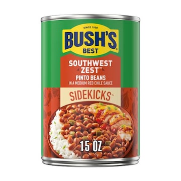 Bush's Best Sidekick's Pinto Beans, in a Medium Red Chile Sauce, Southwest Zest