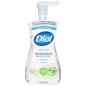 Dial Antibacterial & Sensitive Hand Wash, + Aloe, Foaming, Aloe Scent
