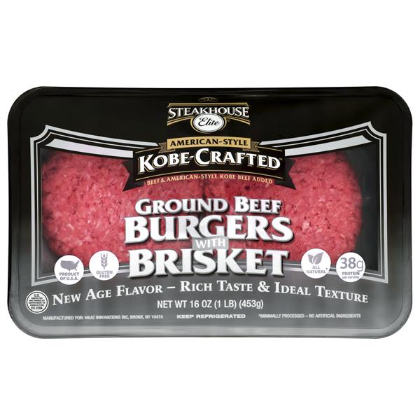 Steakhouse Elite KobeCrafted Ground Beef Burgers, with Brisket, AmericanStyle Publix Super