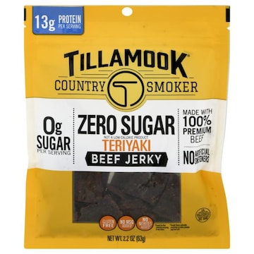 Tillamook Country Smoker Beef Jerky, Zero Sugar, Teriyaki