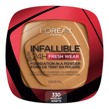 L'Oreal Paris Infallible Up to 24H Fresh Wear Foundation in a Powder Hazelnut