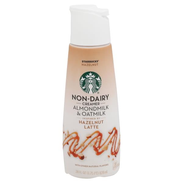 Starbucks Coffee Creamer, NonDairy, Almondmilk & Oatmilk, Hazelnut