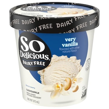 So Delicious Dairy Free Non-Dairy Cashewmilk Very Vanilla Frozen Dessert