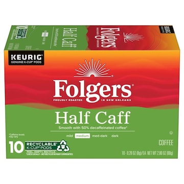 Folgers Half Caff K-Cup Pods Medium Coffee