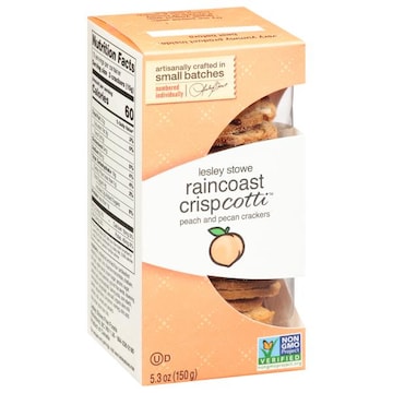 Lesley Stowe Raincoast CrispCotti Crackers, Peach and Pecan