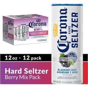 Corona Hard Seltzer Gluten Free Berry Mix Variety Pack Spiked Sparkling Water