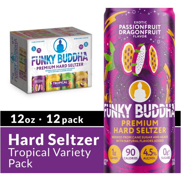 Funky Buddha Premium Hard Seltzer Variety Pack with Pineapple Coconut