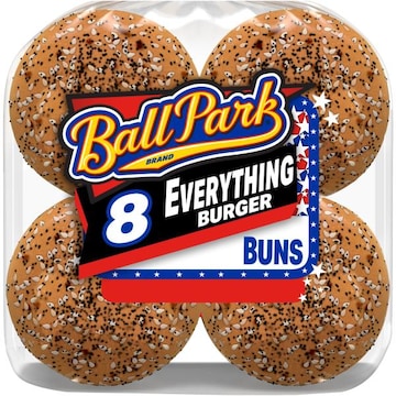 Ball Park Everything Pre-sliced Burger Buns, 8 count, 16 oz