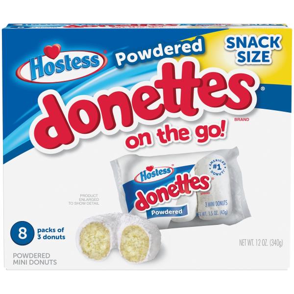 Hostess Mini Donuts, Powdered, On The Go, Snack Size Publix