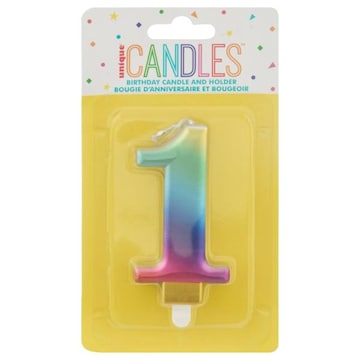 Unique Birthday Candle and Holder, Number 1